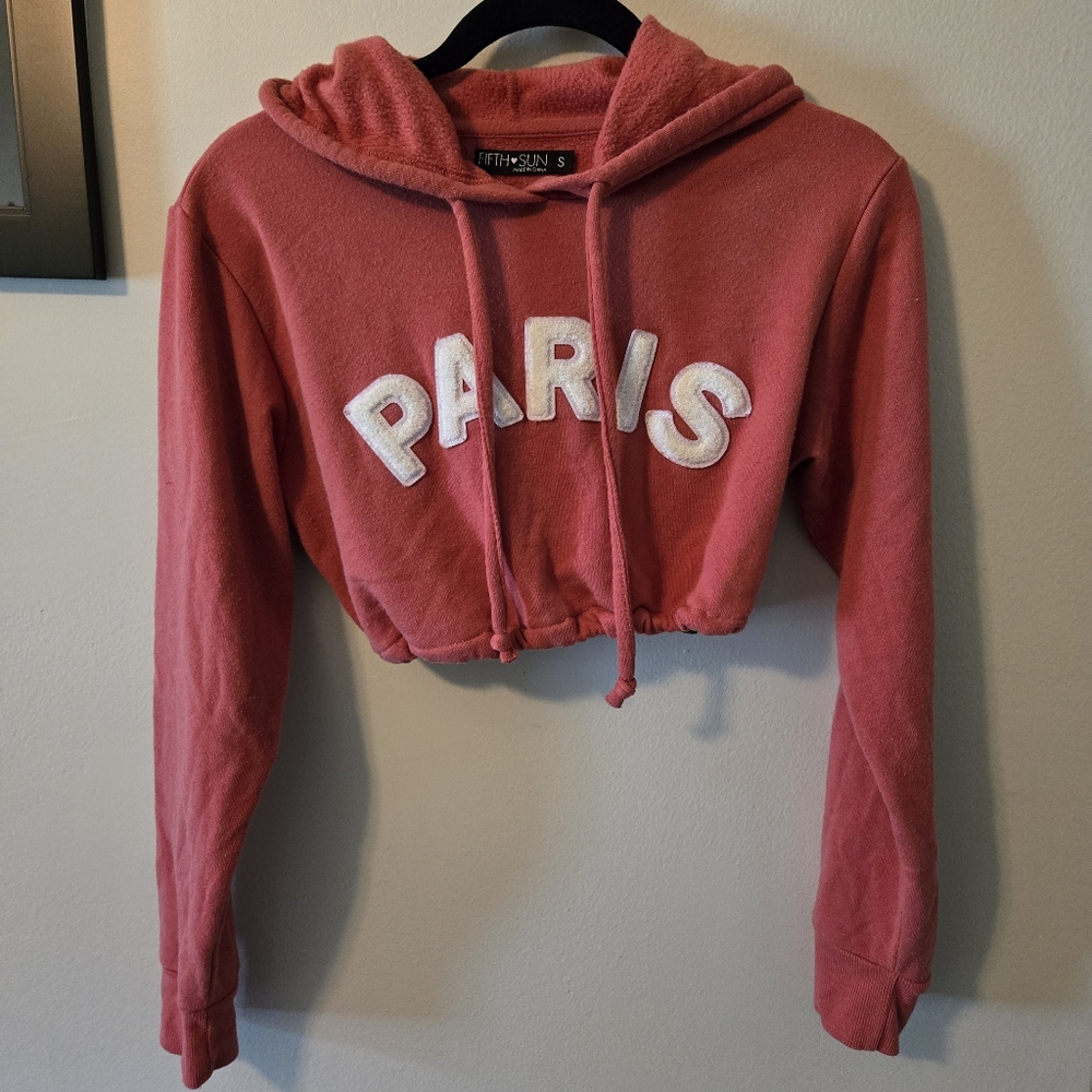 Paris cropped hoodie, small,  euc
